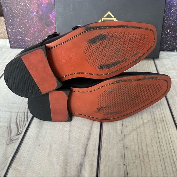 La Milano Men’s Double Monk Strap Black Leather Formal Dress Shoes Sz 9.5 - Picture 14 of 16